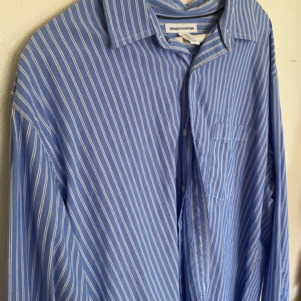 Blue and White Stripped Men’s Shirt. XL